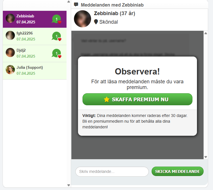 det här är de meddelanden vi får så snart vi registrerar oss och utan att ha fyllt i vår profil
