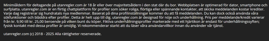 I sidfoten står det att de har falska profiler som är markerade med ett hjärta.