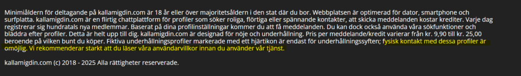 Sidfoten ger oss redan en ledtråd om huruvida vi har att göra med en bluff, titta noga på den understrukna delen.