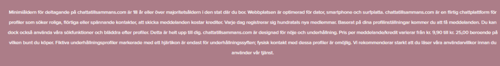 falska profiler ChattaTillsammans.com