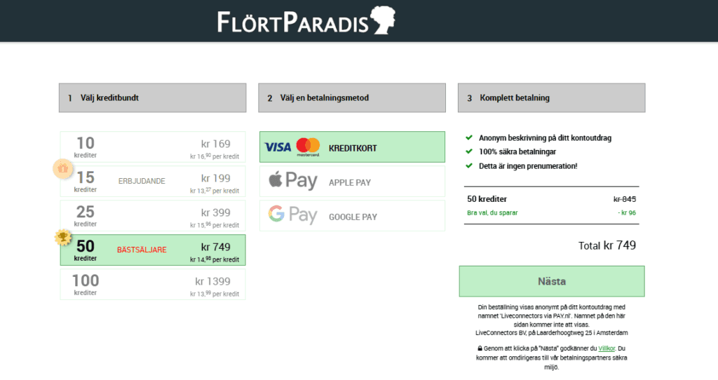 flortparadis pris