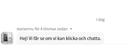 Detta är det meddelande vi fick när vi registrerade oss.