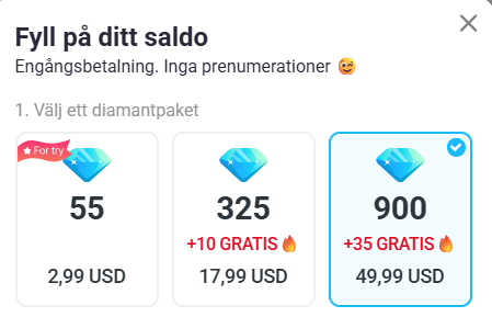 Vad kostar Mirami.chat?