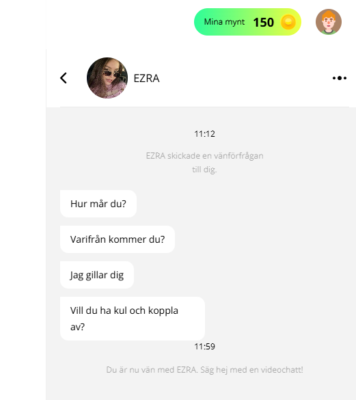 Denna typ av meddelanden är en konstant några sekunder efter registreringen.