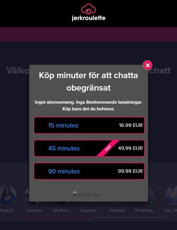 Vad kostar kalaset på JerkRoulette?