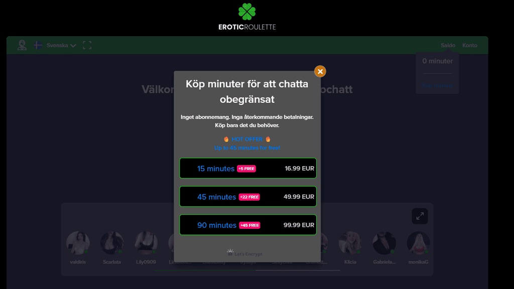 Vad kostar EroticRoulette.